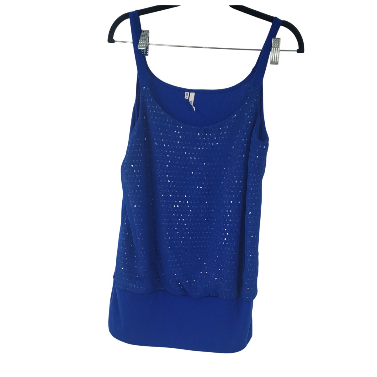Studio Y Sparkly Spaghetti Strap Cami Tank Top - Large